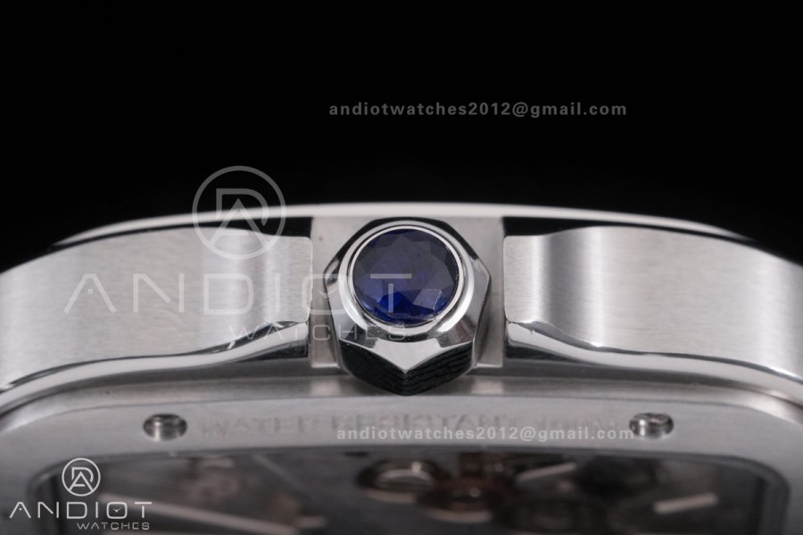 Santos de Cartier Skeleton SS MLF Skeleton Dial on SS SmartLink Bracelet 9611MC Super Clone