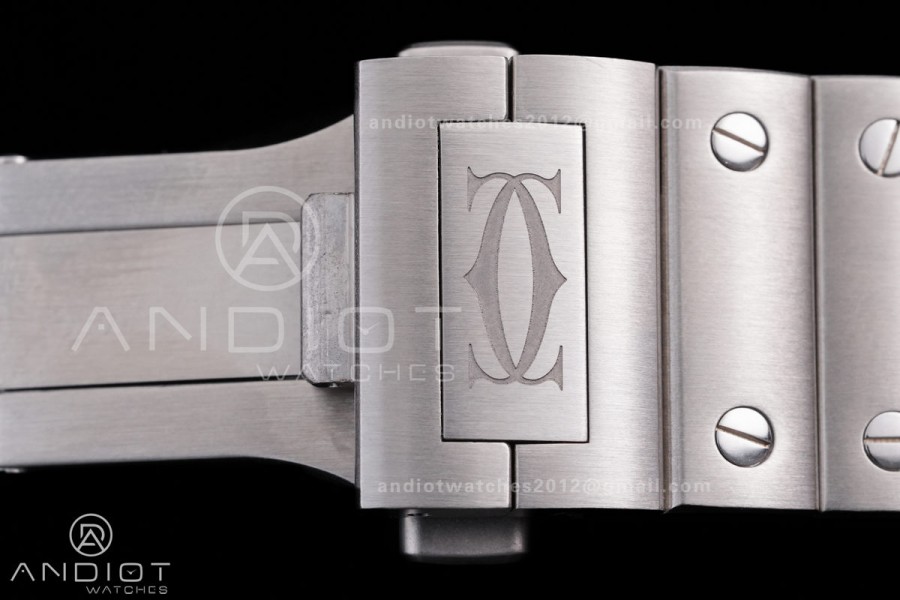 Santos de Cartier Skeleton SS MLF Skeleton Dial on SS SmartLink Bracelet 9611MC Super Clone