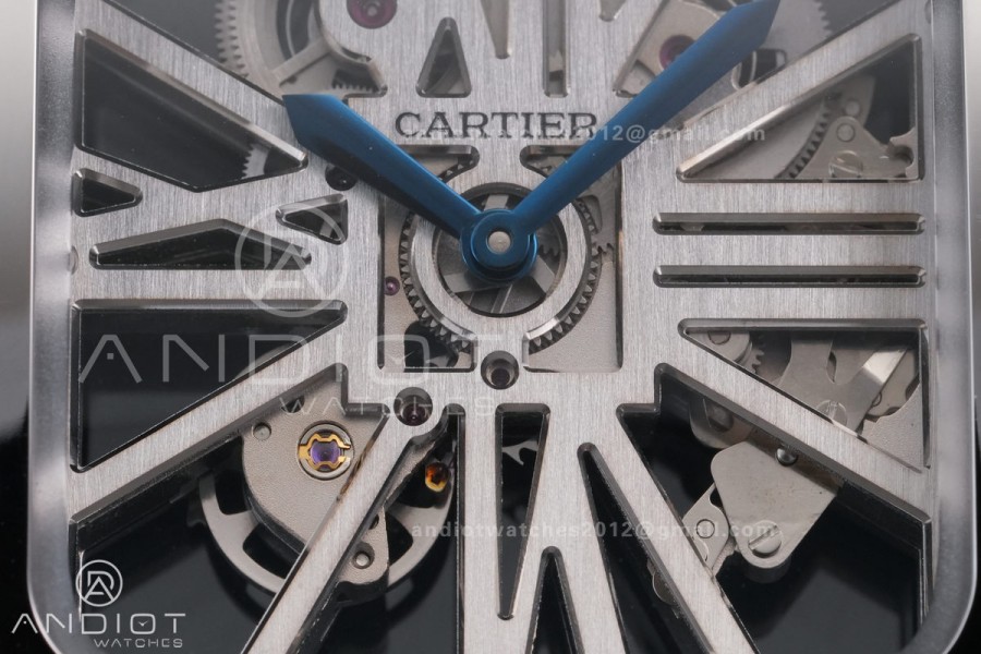 Santos de Cartier Skeleton SS MLF Skeleton Dial on SS SmartLink Bracelet 9611MC Super Clone