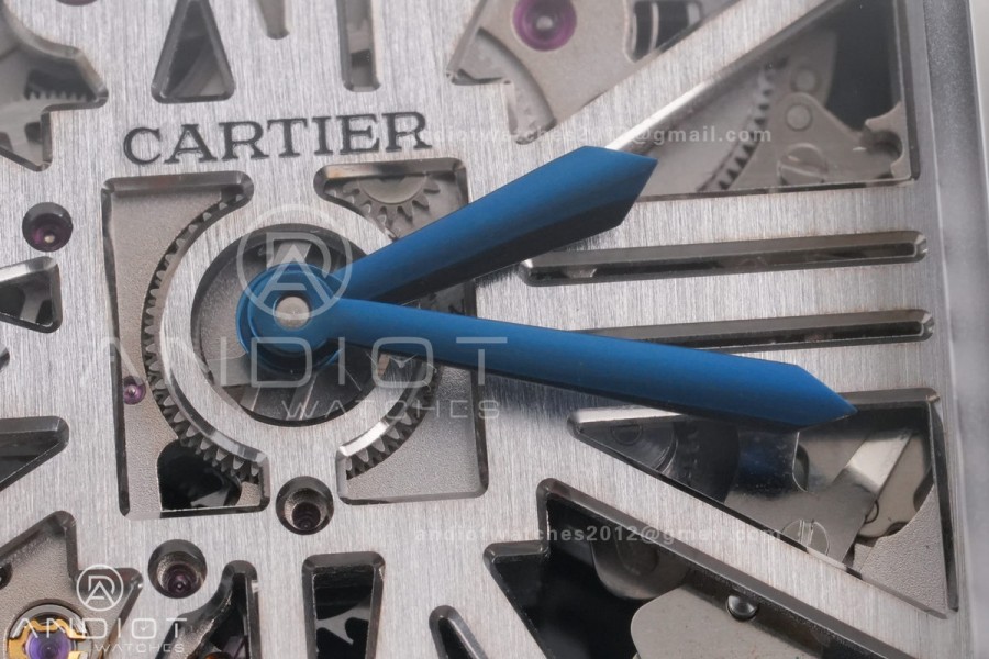 Santos de Cartier Skeleton SS MLF Skeleton Dial on SS SmartLink Bracelet 9611MC Super Clone