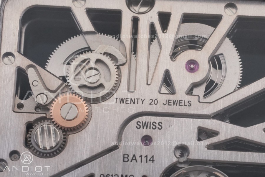 Santos de Cartier Skeleton SS MLF Skeleton Green Dial on SS SmartLink Bracelet 9611MC Super Clone