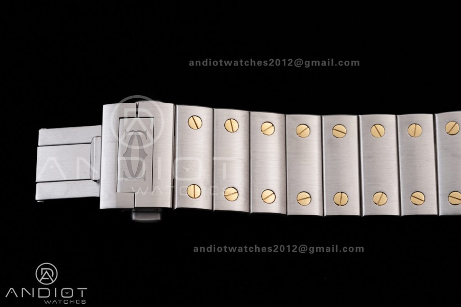 Santos de Cartier Skeleton SS/YG MLF Skeleton Dial on SS/YG SmartLink Bracelet 9611MC Super Clone