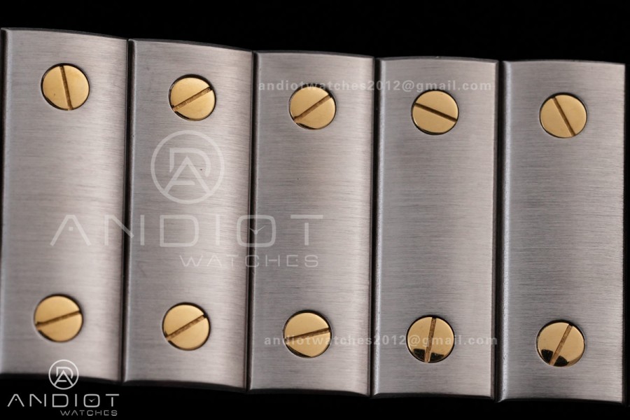 Santos de Cartier Skeleton SS/YG MLF Skeleton Dial on SS/YG SmartLink Bracelet 9611MC Super Clone