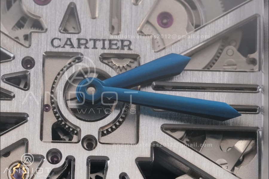 Santos de Cartier Skeleton SS/YG MLF Skeleton Dial on SS/YG SmartLink Bracelet 9611MC Super Clone