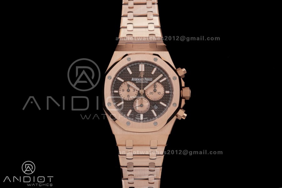 Royal Oak Chrono 26331 RG APSF 1:1 Best Edition Brown Dial RG Subdial On RG Bracelet A2385