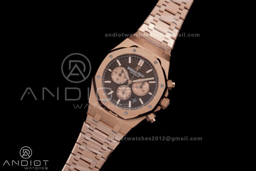 Royal Oak Chrono 26331 RG APSF 1:1 Best Edition Brown Dial RG Subdial On RG Bracelet A2385