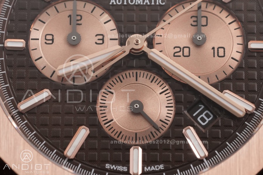 Royal Oak Chrono 26331 RG APSF 1:1 Best Edition Brown Dial RG Subdial On RG Bracelet A2385