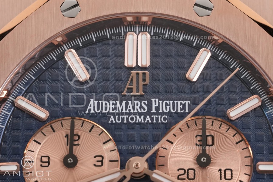 Royal Oak Chrono 26331 RG APSF 1:1 Best Edition Blue Dial RG Subdial On RG Bracelet A2385