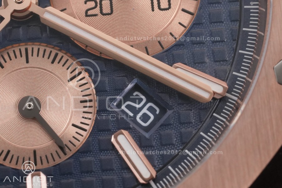 Royal Oak Chrono 26331 RG APSF 1:1 Best Edition Blue Dial RG Subdial On RG Bracelet A2385