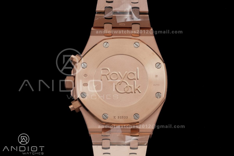 Royal Oak Chrono 26331 RG APSF 1:1 Best Edition Blue Dial RG Subdial On RG Bracelet A2385