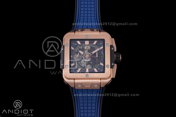 Square Bang Unico 42mm RG BBF 1:1 Best Edition Blu...