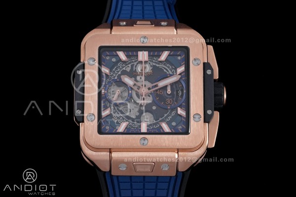 Square Bang Unico 42mm RG BBF 1:1 Best Edition Blu...