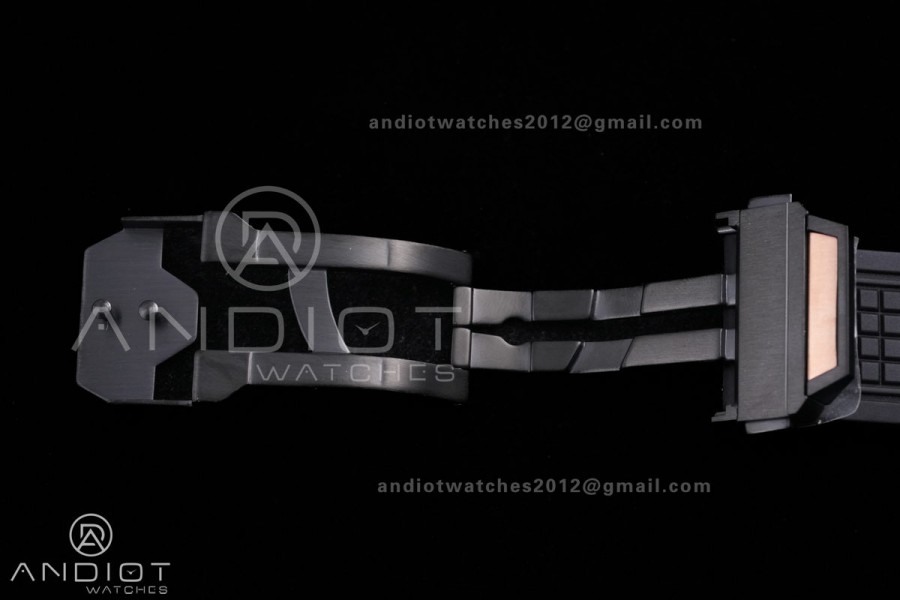 Square Bang Unico 42mm RG Blue Ceramic Bezel BBF 1:1 Best Edition Skeleton Dial on Blue Rubber Strap A1280