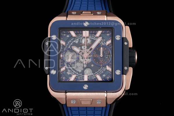 Square Bang Unico 42mm RG Blue Ceramic Bezel BBF 1...