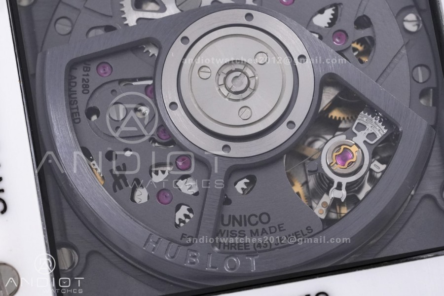 Square Bang Unico White Ceramic BBF 1:1 Best Edition on Rubber Strap A1280