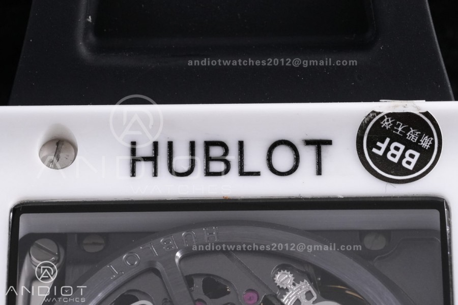 Square Bang Unico White Ceramic BBF 1:1 Best Edition on Rubber Strap A1280