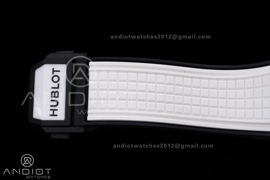 Square Bang Unico White Ceramic BBF 1:1 Best Edition on Rubber Strap A1280