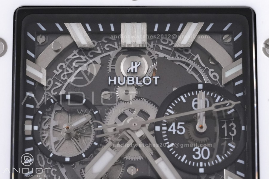 Square Bang Unico White Ceramic BBF 1:1 Best Edition on Rubber Strap A1280