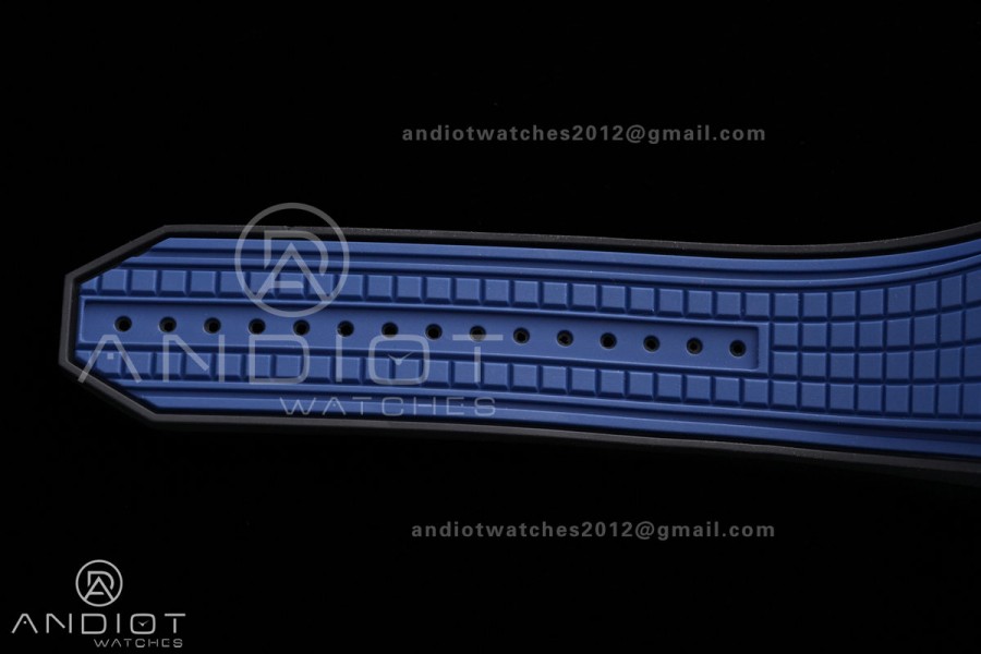 Square Bang Unico 42mm Titanium BBF 1:1 Best Edition Blue Skeleton Dial on Blue Rubber Strap A1280