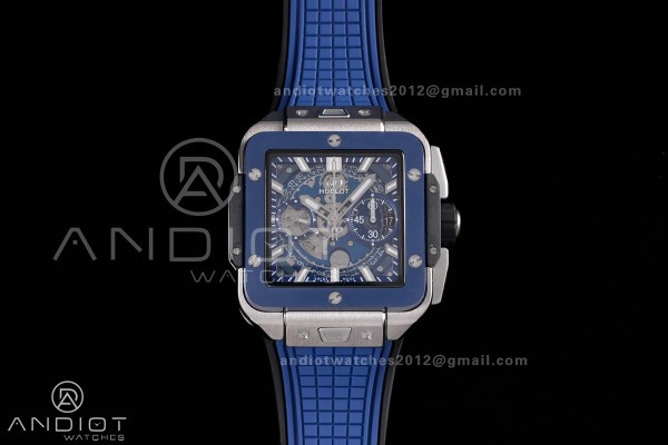 Square Bang Unico 42mm Titanium Blue Ceramic Bezel...