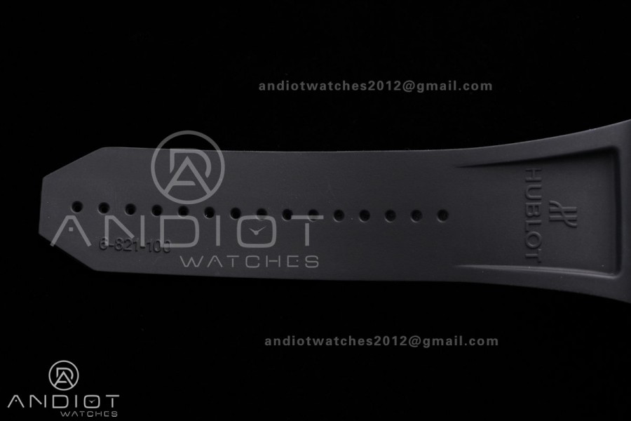 Square Bang Unico 42mm Titanium Blue Ceramic Bezel BBF 1:1 Best Edition Skeleton Dial on Blue Rubber Strap A1280