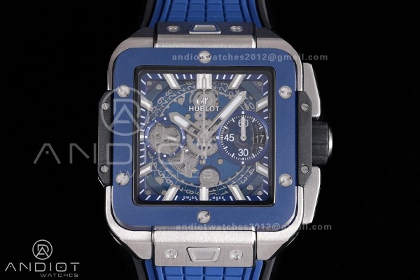 Square Bang Unico 42mm Titanium Blue Ceramic Bezel...
