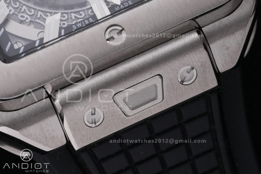 Square Bang Unico 42mm Titanium BBF 1:1 Best Edition Skeleton Dial on Black Rubber Strap A1280