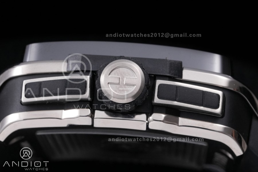 Square Bang Unico 42mm Titanium BBF 1:1 Best Edition Skeleton Dial Ceramic Bezel on Black Rubber Strap A1280