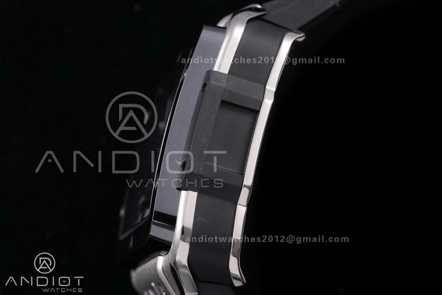 Square Bang Unico 42mm Titanium BBF 1:1 Best Edition Skeleton Dial Ceramic Bezel on Black Rubber Strap A1280