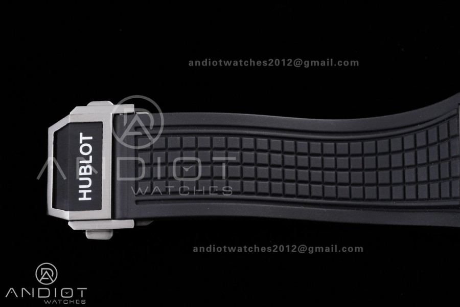 Square Bang Unico 42mm Titanium BBF 1:1 Best Edition Skeleton Dial Ceramic Bezel on Black Rubber Strap A1280