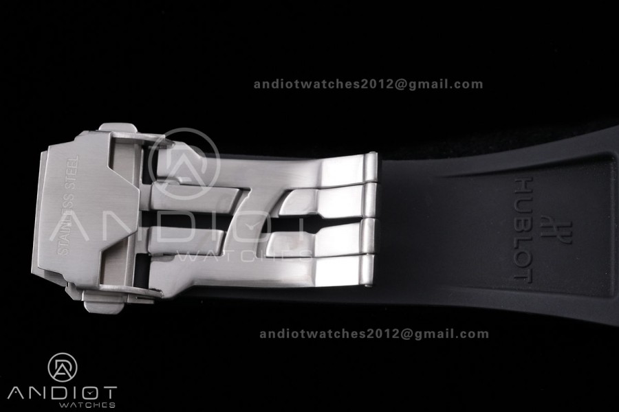 Square Bang Unico 42mm Titanium BBF 1:1 Best Edition Skeleton Dial Ceramic Bezel on Black Rubber Strap A1280