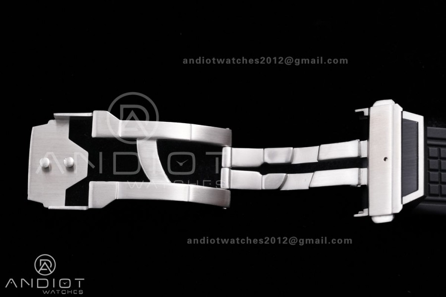 Square Bang Unico 42mm Titanium BBF 1:1 Best Edition Skeleton Dial Ceramic Bezel on Black Rubber Strap A1280