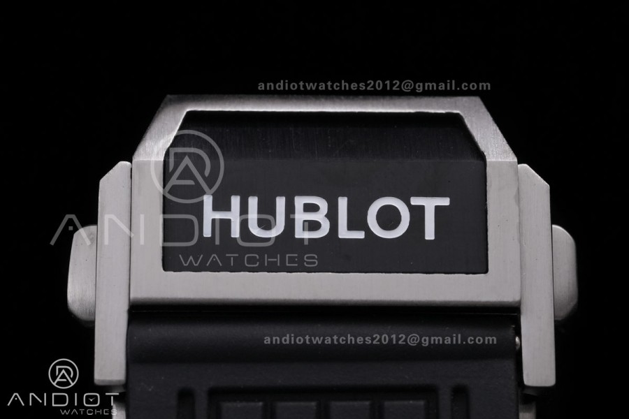 Square Bang Unico 42mm Titanium BBF 1:1 Best Edition Skeleton Dial Ceramic Bezel on Black Rubber Strap A1280