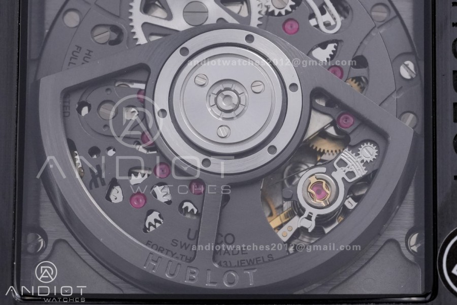 Square Bang Unico Black Ceramic BBF 1:1 Best Edition on Rubber Strap A1280