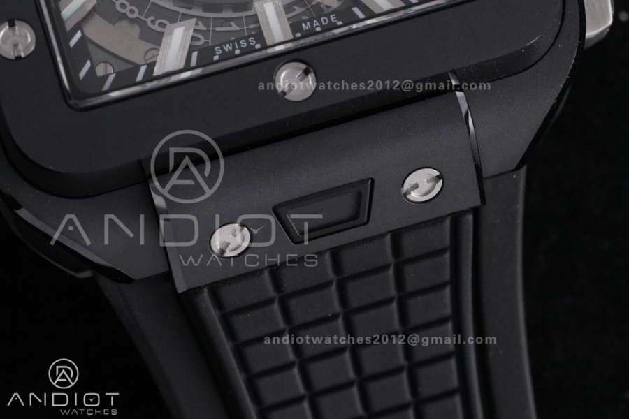 Square Bang Unico Black Ceramic BBF 1:1 Best Edition on Rubber Strap A1280