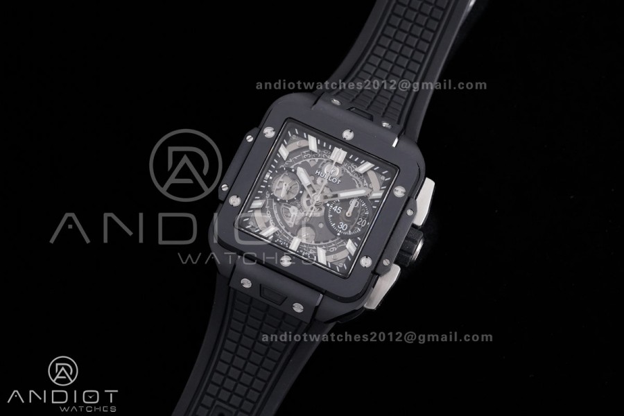 Square Bang Unico Black Ceramic BBF 1:1 Best Edition on Rubber Strap A1280