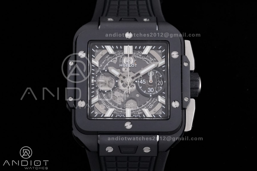 Square Bang Unico Black Ceramic BBF 1:1 Best Edition on Rubber Strap A1280