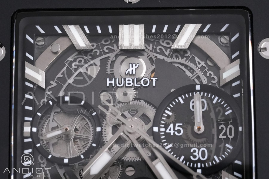 Square Bang Unico Black Ceramic BBF 1:1 Best Edition on Rubber Strap A1280