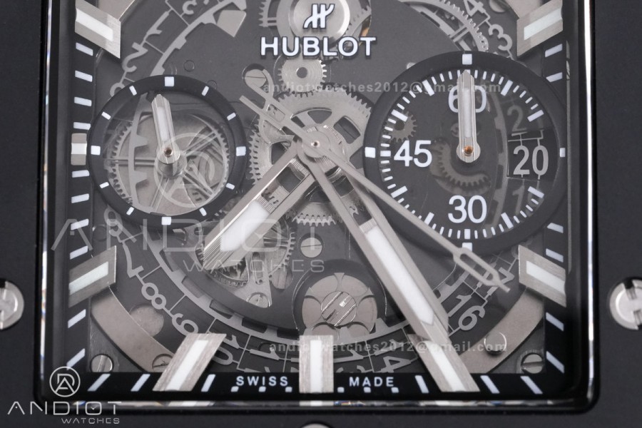 Square Bang Unico Black Ceramic BBF 1:1 Best Edition on Rubber Strap A1280