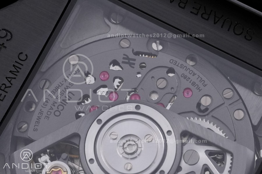 Square Bang Unico Black Ceramic BBF 1:1 Best Edition on Rubber Strap A1280