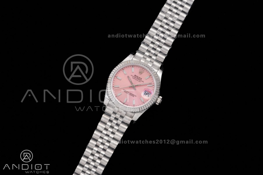 DateJust 31 Ladies 278274 GSF Pink Dial Stick Markers on Jubilee Bracelet A2236