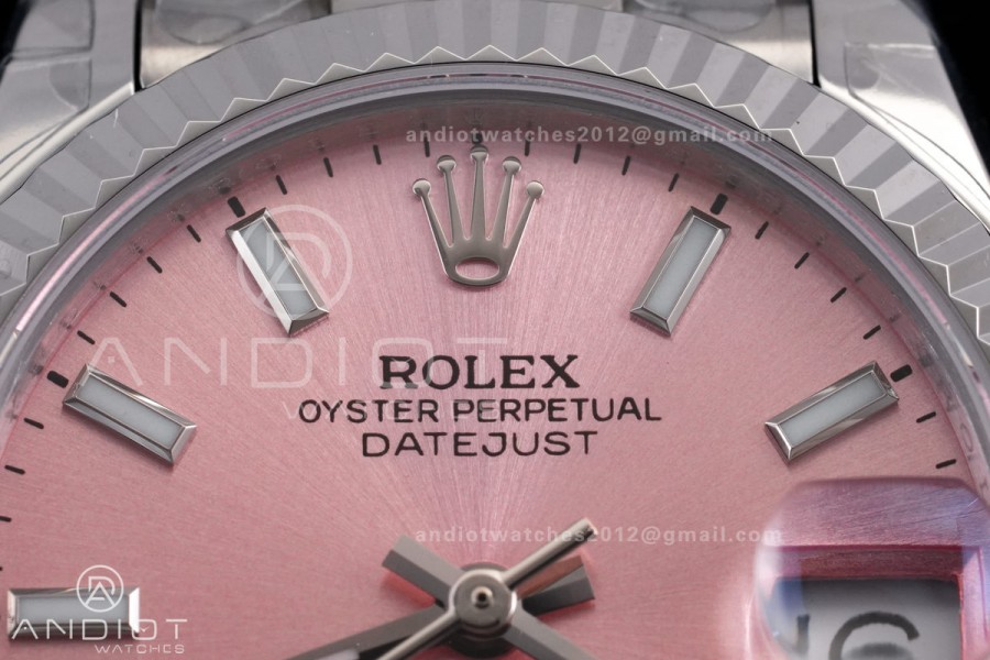 DateJust 31 Ladies 278274 GSF Pink Dial Stick Markers on Jubilee Bracelet A2236