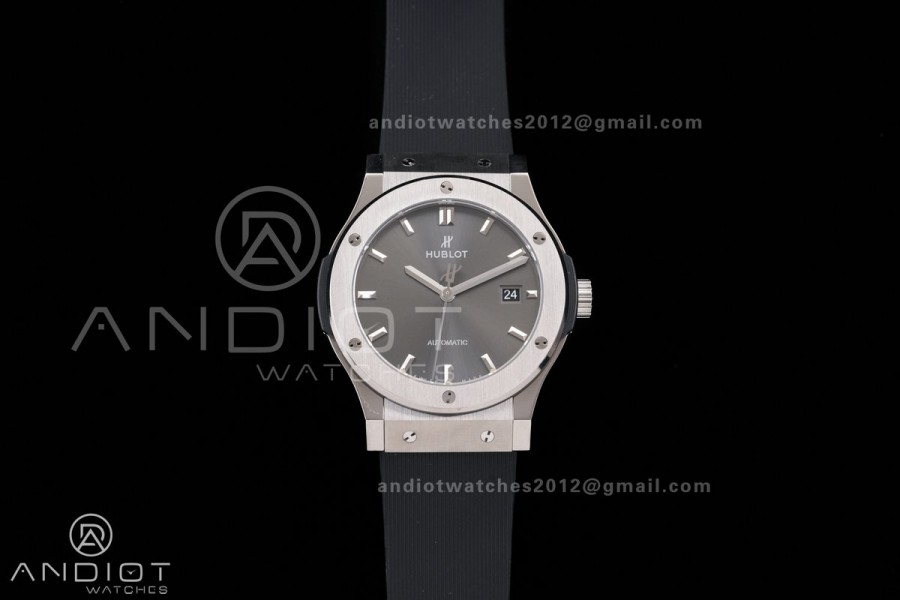 Classic Fusion 42mm Titanium JJZF 1:1 V2 Best Edition Gray Dial On Black Rubber Strap