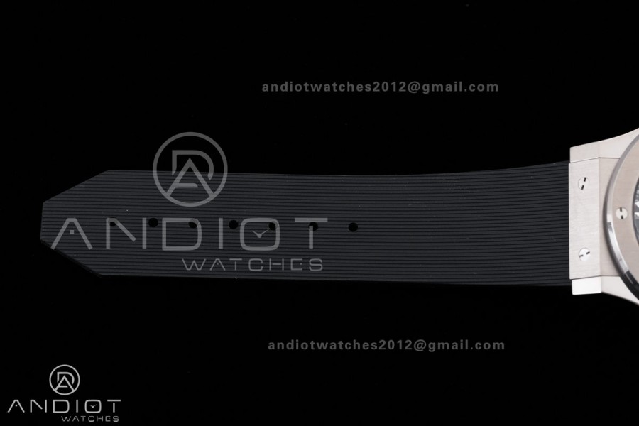 Classic Fusion 42mm Titanium JJZF 1:1 V2 Best Edition Gray Dial On Black Rubber Strap