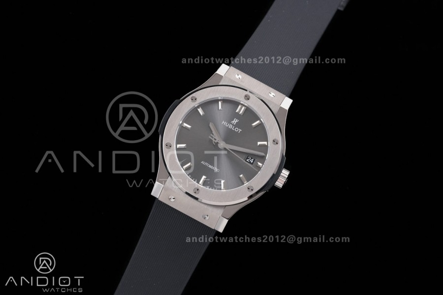 Classic Fusion 42mm Titanium JJZF 1:1 V2 Best Edition Gray Dial On Black Rubber Strap