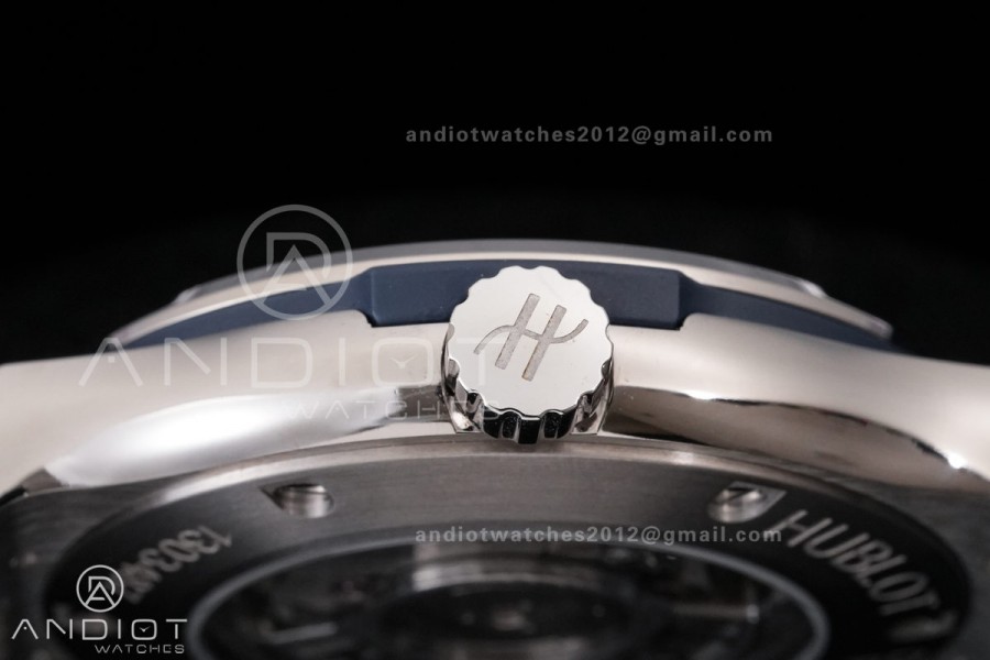 Classic Fusion 42mm Titanium JJZF 1:1 V2 Best Edition Blue Dial On Blue Gummy Strap