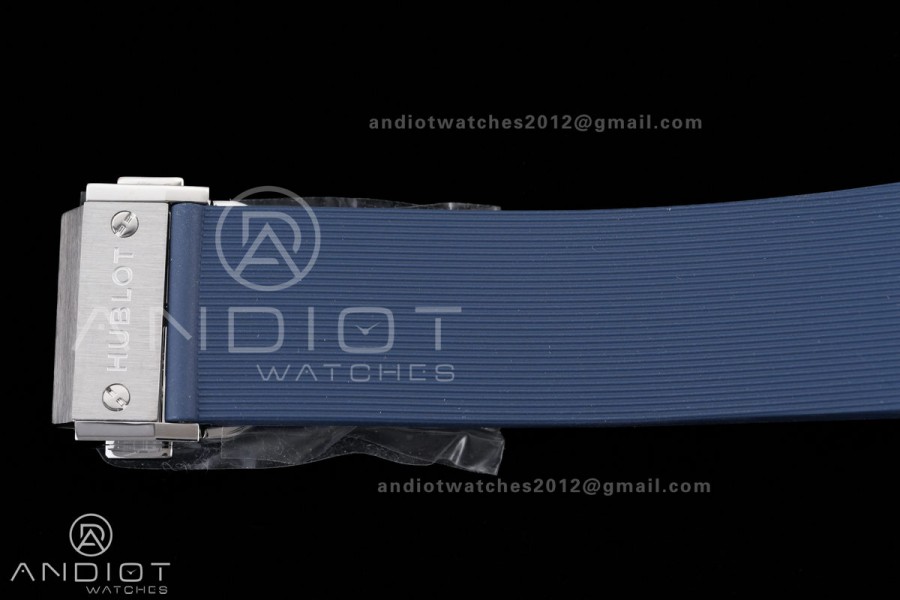 Classic Fusion 42mm Titanium JJZF 1:1 V2 Best Edition Blue Dial On Blue Gummy Strap