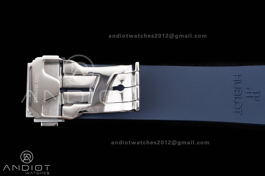 Classic Fusion 42mm Titanium JJZF 1:1 V2 Best Edition Blue Dial On Blue Gummy Strap