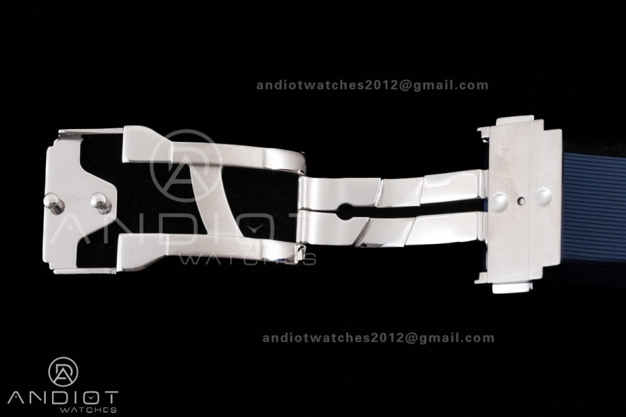 Classic Fusion 42mm Titanium JJZF 1:1 V2 Best Edition Blue Dial On Blue Gummy Strap