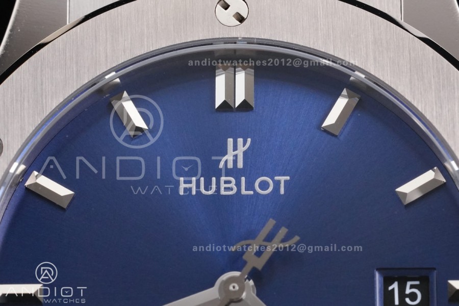 Classic Fusion 42mm Titanium JJZF 1:1 V2 Best Edition Blue Dial On Blue Gummy Strap